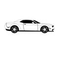 sport car,vector illustration, lining draw, profile